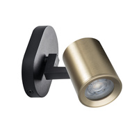 Kinkiet Oprawa Ścienna Sufitowa Regulowana LED GU10 Okrągła Czarna Złota Laurin Kanlux