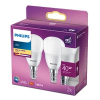 2x Żarówka LED Kulka E14 P45 4.9W = 40W 470lm 2700K Ciepła PHILIPS