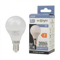 Żarówka LED Kulka P45 E14 3W 270lm 6500K Zimna Ecolight