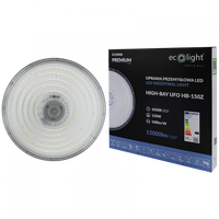 Lampa Przemsyłowa Wisząca LED UFO HIGHBAY 150W 15000lm 6500K Zimna IP65 PREMIUM Ecolight