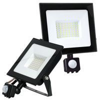 Naświetlacz LED Zewnętrzny Ogrodowy 50W 4270lm 4000K Neutralny 120° z Czujnikiem Ruchu IP44 IK05 Czarny MHC Kobi