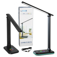 Lampka Biurkowa Stołowa LED 7W 460lm CCT 120° Akumulatorowa Czarna Noblite Kobi