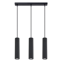 Lampa Wisząca Sufitowa Zwis Tuba Spot 3x GU10 Czarna Karbon Deep Space SL.1575 Sollux