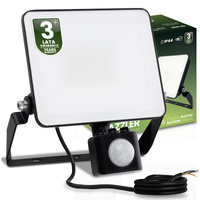 Naświetlacz LED AZZLER 20W 2400lm 4000K IP44 Halogen Zewnętrzny Lampa z Czujnikiem Ruchu Czarny LUMILED