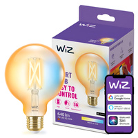 Żarówka LED E27 Kula G95 7W = 50W 640lm 2000-5000K TW FILAMENT Bursztynowa Inteligentna SMART WiFi Bluetooth Aplikacja WiZ
