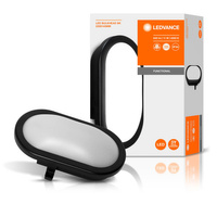 Lampa LED Przemysłowa Zewnętrzna Kinkiet Elewacyjny 11W 840lm 4000K IP54 Czarny z Modułem Awaryjnym Bulkhead Ledvance