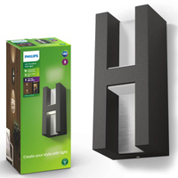 Kinkiet Ogrodowy Lampa Elewacyjna Zewnętrzna LED 9W 1000lm 2700K IP44 Antracyt Shades Philips