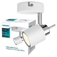 Lampa Kinkiet Ścienny Reflektor GU10 Biała Meranti Philips