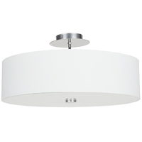 Lampa Sufitowa VIVIANE 6391 Nowodvorski Biała 3xE27 Plafon Okrągła Materiał+Szkło+Stal 50 cm Nowoczesna