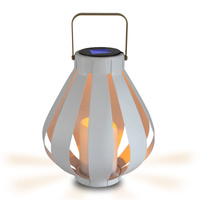 Lampa Solarna LED Latarenka Wisząca LAMPION biała LED 34cm ciepła
