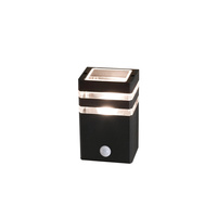 Lampa Ogrodowa Zewnętrzna Kinkiet Elewacyjny Oprawa Natynkowa E27 z Czujnikiem Ruchu Czarna Wodoodporna IP54 Nowoczesna RIO SENSOR 7017 Nowodvorski