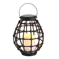 Lampa Solarna LED lampion Ogrodowa Wisząca Latarenka 23cm IP44 czarna metal