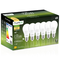 Zestaw 6x Żarówka LED A65 E27 15W = 120W 1952lm 4000K Neutralna 260° LUMILED
