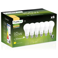 Zestaw 6x Żarówka LED A80 E27 18W = 150W 2500lm 3000K Ciepła 260° LUMILED