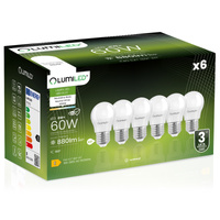 6x Żarówka LED E27 Kulka P45 8W = 60W 880lm 4000K Neutralna 180° LUMILED