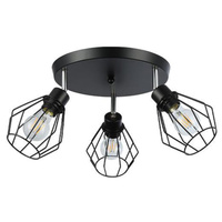 Lampa Sufitowa Spot Tuba Reflektor Oprawa Halogenowa 3x E27 Ruchomy Czarny Otto Masterled