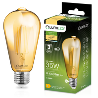 Żarówka LED E27 ST64 4W = 35W 440lm 2000K Ciepła 360° Filament LUMILED