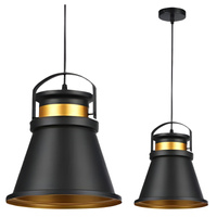 Lampa Sufitowa Oprawa Wisząca Zwis E27 Czarna Złota Miedziana Tao Masterled