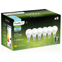 6x Żarówka LED E14 Kulka P45 8W = 60W 880lm 6500K Zimna 180° LUMILED