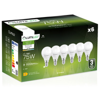 6x Żarówka LED E14 Kulka P45 10W = 75W 1100lm 4000K Neutralna 180° LUMILED