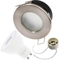 Zestaw Oprawa HALOGENOWA Hermetyczna Łazienkowa PODBITKA AQUS Satyna IP44 + LED GU10 36° 1,5W 4000K Lumiled