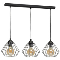 Lampa Wisząca Sufitowa NORMAN Czarna 3xE27 Milagro