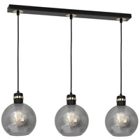 Lampa wisząca OMEGA 3xE27 Przydymione Szkło Kula MLP6531 Milagro Metal + Szkło