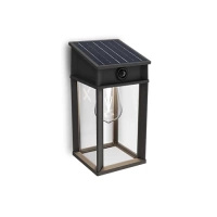 Kinkiet Ogrodowy Lampa Solarna Elewacyjna Zewnętrzna LED 3.2W 470lm 4000K IP44 z Czujnikiem Ruchu i Zmierzchu Czarna Geri Ultra Efficient Philips