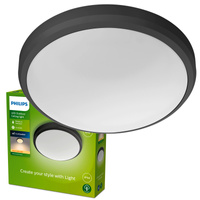Lampa Ogrodowa Plafon LED 6W 600lm 2700K IP54 Wodoodporna Czarna Doris Philips