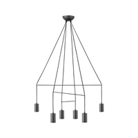 Lampa Sufitowa Wisząca 6x GU10 Czarna Nowoczesna IMBRIA 9677 Nowodvorski
