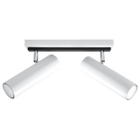 Lampa Sufitowa Oprawa Natynkowa SPOT TUBA Reflektor 2x GU10 Ruchoma Tubularna Biała Nowoczesna Direzione Sollux