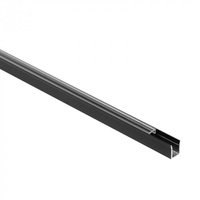 Profil Aluminiowy LED Natynkowy Czarny 2m z Kloszem Przezroczystym do Taśm LED + Zaślepki seria NW Ecolight