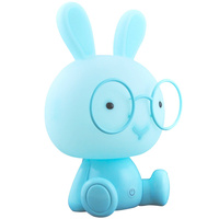 Lampka Nocna Dekoracyjna KRÓLIK LED 2,5W Ciepła Niebieska Lampka dla Dzieci GOLDLUX (Polux) + Przewód USB-C