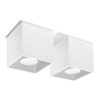 Lampa Sufitowa Oprawa Natynkowa 2x GU10 Kwadratowa Biała Nowoczesna Quad Sollux