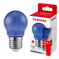 Żarówka LED E27 G45 4,5W = 40W Niebieska Filament TOSHIBA