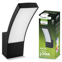 Lampa Elewacyjna LED Zewnętrzna Ścienna Czarna Kinkiet Ogrodowy 10W 4000K IP54 LOGIA LUMILED