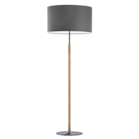 Lampa Podłogowa Stojąca DEVA Grafitowa Drewniana Nowoczesna E27 5218 TK Lighting
