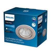 Oprawa Podtynkowa Wpuszczana LED 5.5W 350lm 2700K Nikiel Sparkle Philips