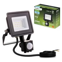 Naświetlacz LED ZUNA2 10W 900lm 6500K IP44 Czarny Czujnik Ruchu LUMILED