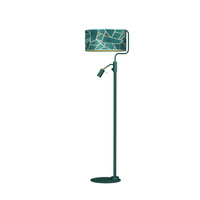 Lampa Podłogowa Stojąca ZIGGY Zielona Złota Bottle 1xE27 + 1x mini GU10 Milagro