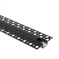 Profil Aluminiowy LED do Płyt GK Gipsowych REGIPS Wpuszczany Podtynkowy Czarny 2m z Kloszem Czarnym do Taśm LED + Zaślepki seria GP Ecolight