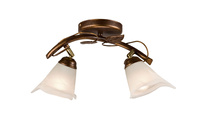 Lampa Sufitowa BLUSZCZ 2xE14 Biała Drewniana Klasyczna LM-2.1 Lamkur