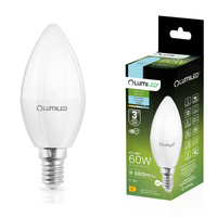 Żarówka LED E14 ŚWIECA 8W = 60W 6500K Zimna Biała Świeczka CCD LUMILED