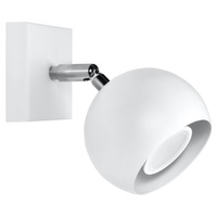 Lampa Ścienna Oprawa Natynkowa Reflektor GU10 Ruchoma Minimalistyczna Kulista Biała Nowoczesna Oculare Sollux