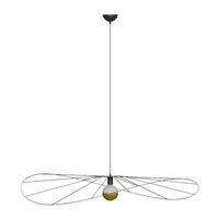 Lampa Sufitowa LED Wisząca ESKOLA E27 Druciana 140cm Czarna SOLLUX
