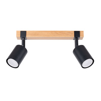 Lampa Sufitowa Oprawa Natynkowa SPOT TUBA Reflektor 2x GU10 Tubularna Czarna Brązowa Skandynawska Fager Sollux