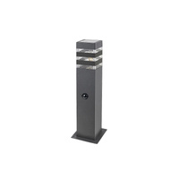 Lampa Ogrodowa Słupek Zewnętrzny Stojący E27 IP44 z Czujnikiem Ruchu i Zmierzchu 44cm Antracyt Nowoczesny Ankara Rabalux