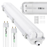Oprawa Hermetyczna Pyłoszczelna 120cm 2xT8 G13 IP65 + 2x Świetlówki LED 18W