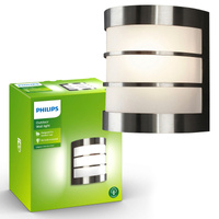 Kinkiet Ogrodowy Lampa Elewacyjna Zewnętrzna E27 IP44 Srebrna Calgary Philips