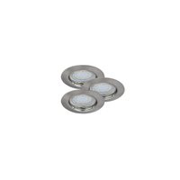 3x Oprawa Podtynkowa Lampa Punktowa SPOT Oczko GU10 3W 240lm 3000K Chrom Klasyczny Lite 1163 Rabalux